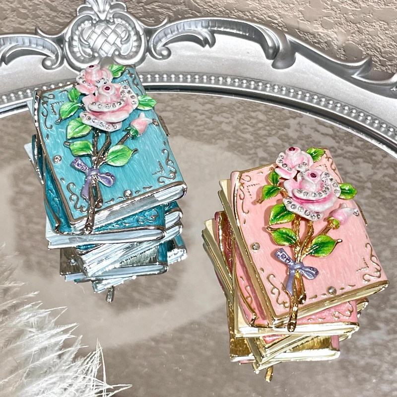 

Эмалированная шкатулка для драгоценностей, глухая шкатулка, поделки ручной работы, розы, книги, украшения, подарки, изысканная коллекция, подарок на день рождения