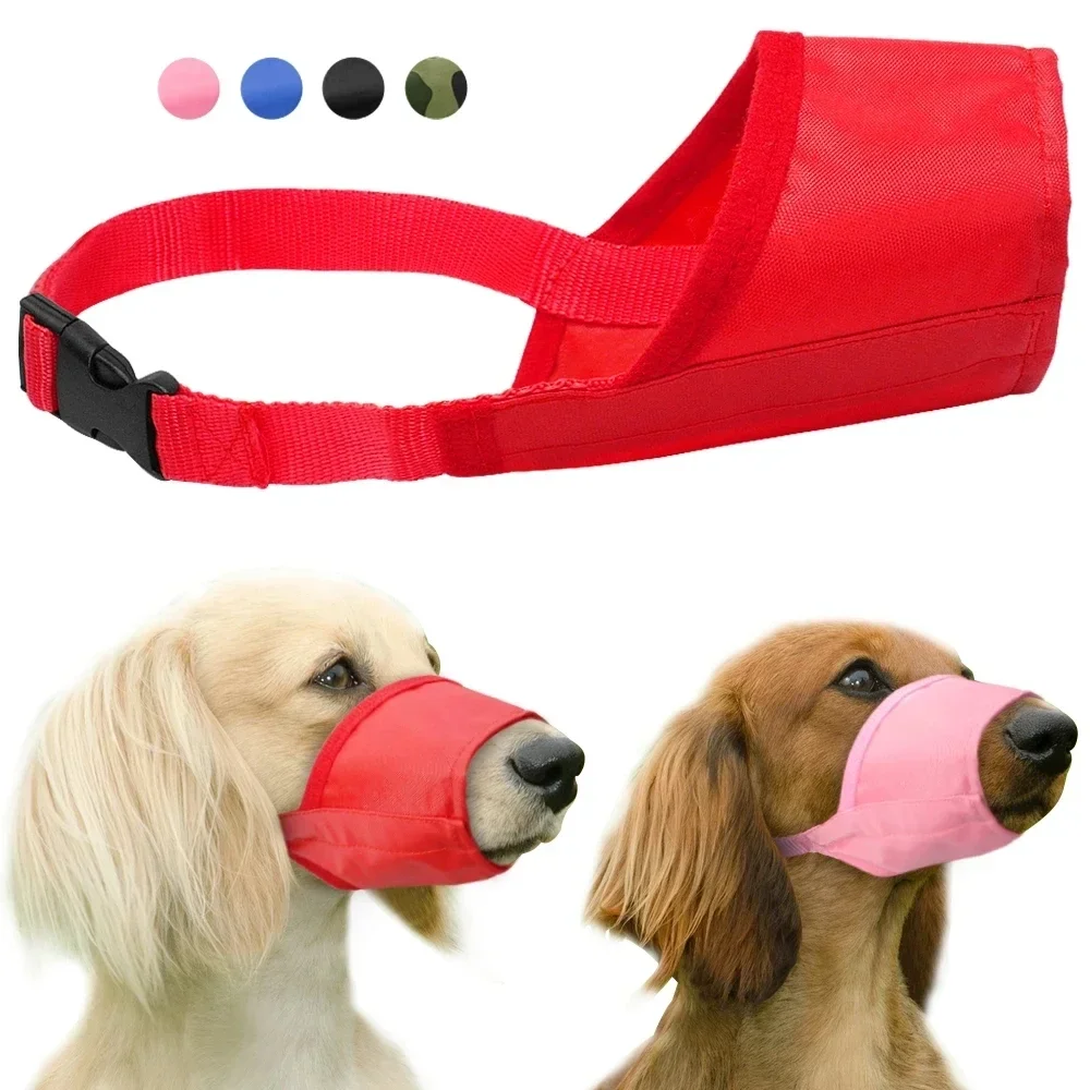 Durable Dog Nylon Muzzle Adjustable Breathable Mouth Muzzle for Dogs Anti Biting Chewing Dog Mouth Mask Pet Training Accessories