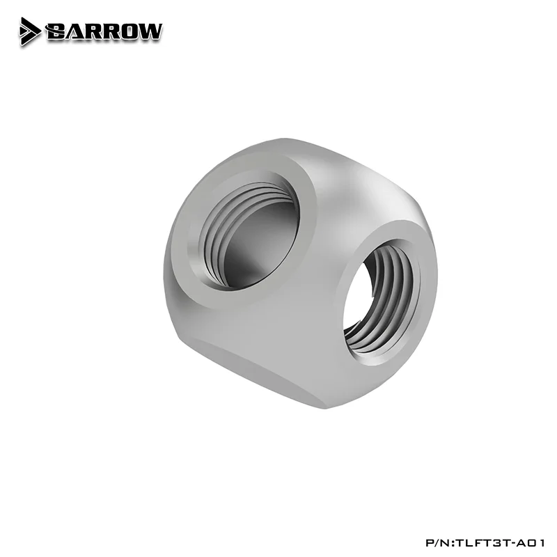 BARROW G1/4 "3 Cara Konektor Distributor Kubik, DIY Komputer Cairan Pendingin Membangun Adaptor Hitam/Cerah Perak/Putih/Emas, TLFT3T-A01