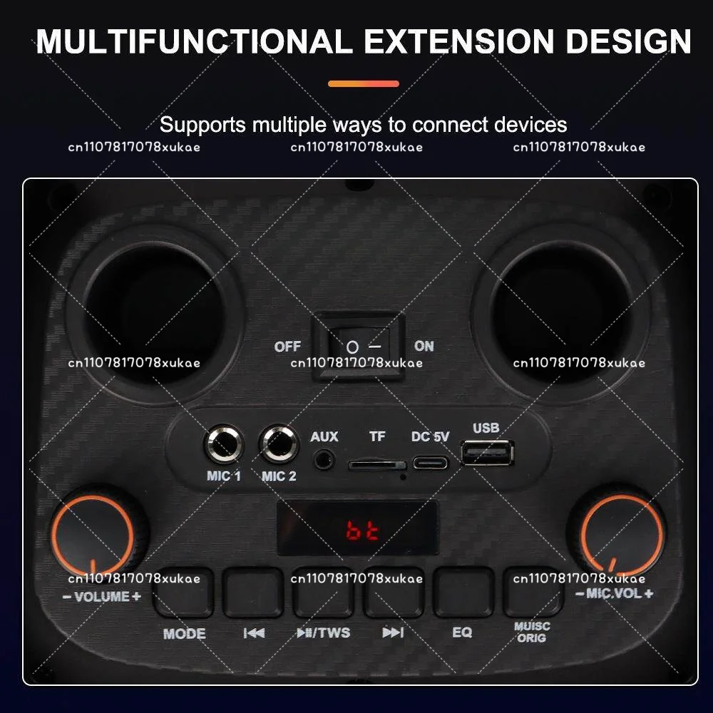 Outdoor Party Music Speaker Portable Bluetooth Speaker with Deep Bass and LED Light Show, Bestseller Heavy Sound Audio Box,
