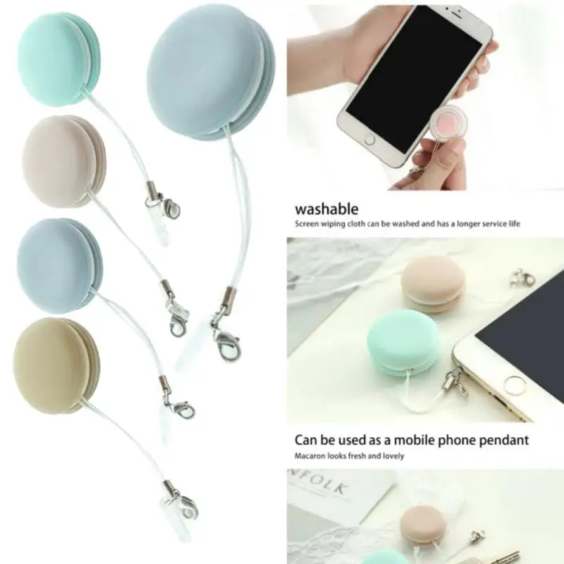 Macaroon Mobile Phone Screen Wipe Cleaning Wipe Glasses Wipe Camera Lens Wipe Deer Cloth Cleaning Tool Pendant