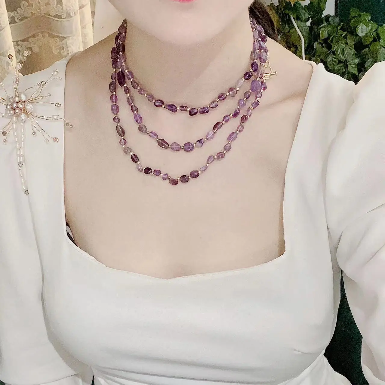 120 سنتيمتر جمشت سلسلة طويلة أنيقة ونبيلة قلادة سترة سلسلة موجة المياه سلسلة للنساء بيان الإكسسوارات هدية حفلة #1