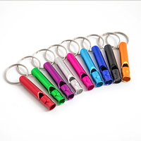 Portable High Frequency Aluminum Alloy Emergency Whistle Keychain Outdoor Tools Training Whistle Camping Hiking EDC Accessories