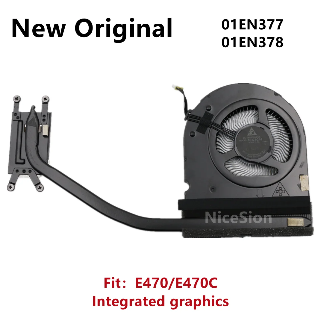 

New Original For Laptop Lenovo ThinkPad E470 E470C CPU Cooling Fan Heatsink Radiator 01EN377 01EN378 Integrated graphics