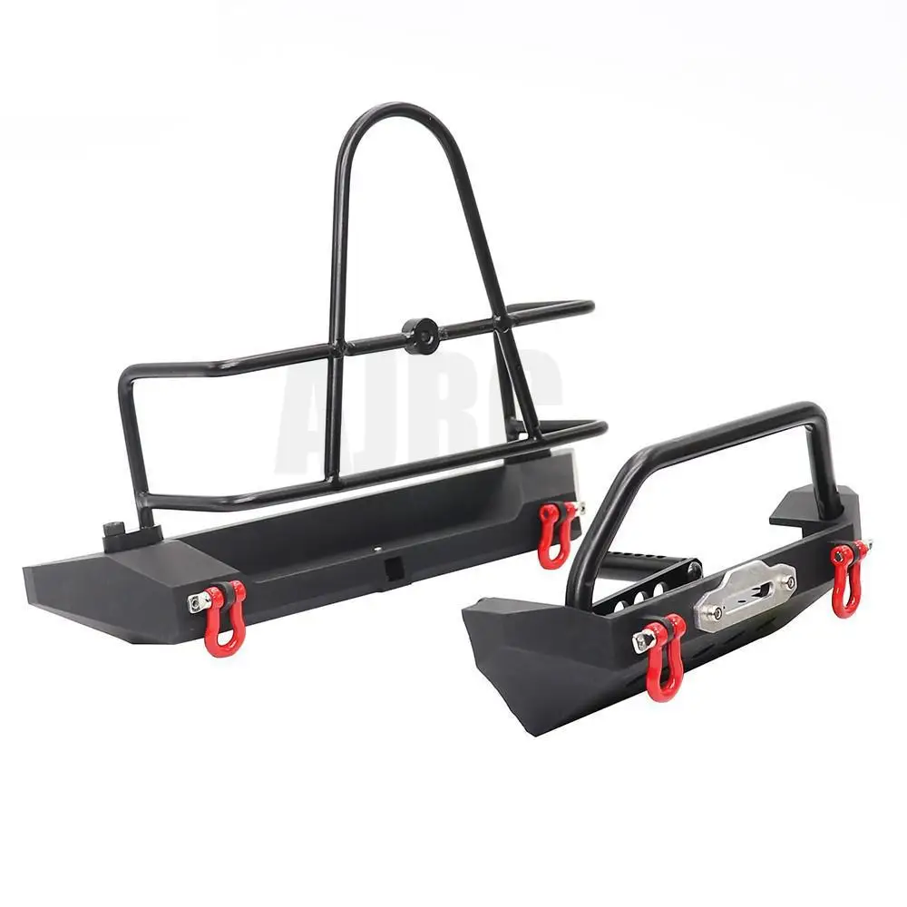 Amortecedor traseiro dianteiro de metal com gancho de reboque peças de atualização para 1/10 RC Crawler Axial SCX10 90046 SCX10 III Axi03007