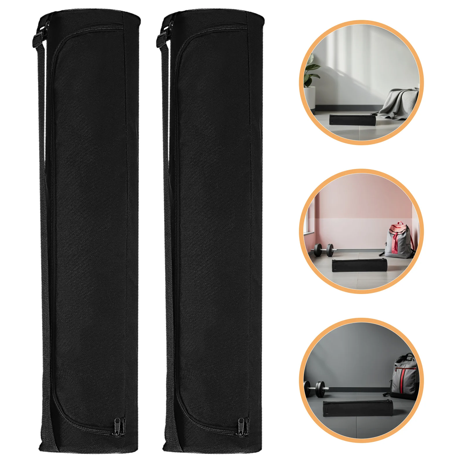 

2Pcs Yoga Mat Carrier Thick Oxford Fabric Adjustable Shoulder Strap Portable Workout Fitness Bag Outdoor Travel Mat Organizer