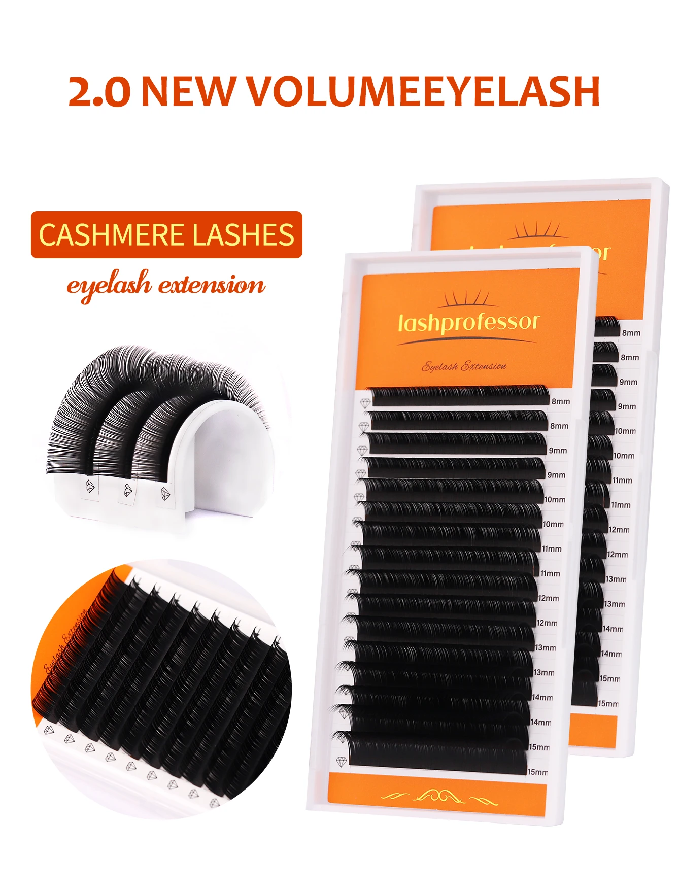 16 Reihen NEU Super Mattschwarz Individuelle Wimpernverlängerung 0,03 05 07 mm Premium False Nerz Mega Volume Klassische Wimpernverlängerung – Detail 2