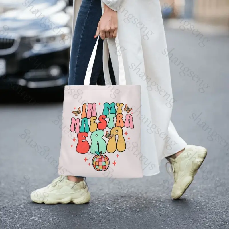 

Tote bag shoulder bag fashionable canvas handheld folding bags casual large capacity shopping bag Maestra Printed