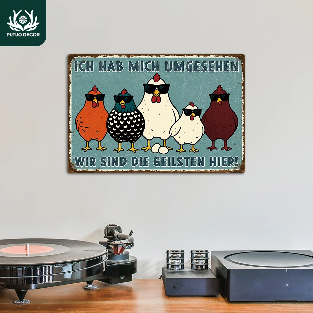 Putuo Decor 1 Stück Deutsches Vintage Metallschild, UMGESEHEN WIR SIND DIE GEILSTEN, Wandkunst-Dekoration für Zuhause, Büro, Pub, Club, Geschenk