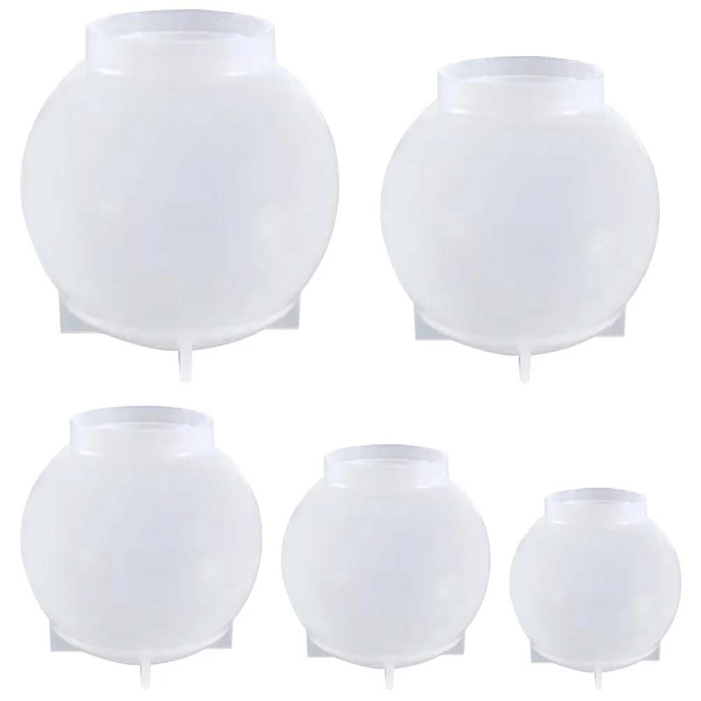 

5Pcs Crystal Resin Sphere Silicone Molds Durable Flexible DIY Mold for Craft Making Soap Decorative Ball Moulds