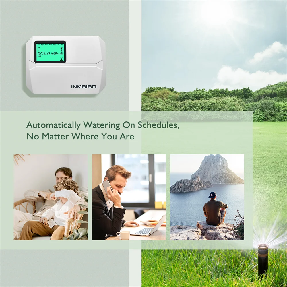 INKBIRD IIC-800-WIFI EU Plug Smart Sprinkler Controller 8 Zones Indoor/Outdoor Irrigation 2.4GHz Wi-Fi Supports Manual Mode