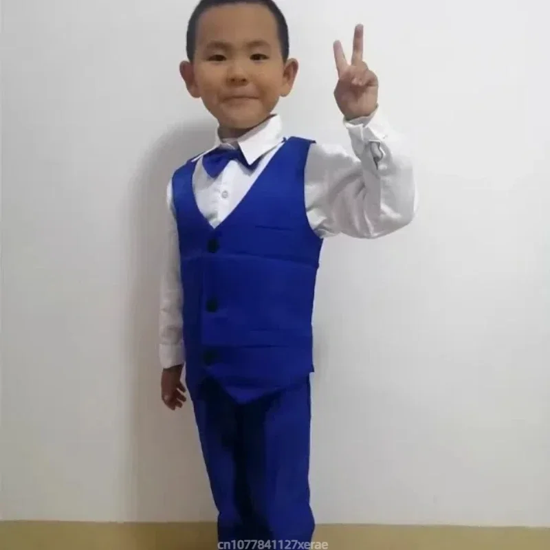 Jazz-Tanzkostüm für Jungen, 3-teiliges Set, bestehend aus Weste, Hemd und Hose aus Polyester, für Kinder von 4 bis 16 Jahren, geeignet für Bühnenauftritte und Chorveranstaltungen. – Detail 1