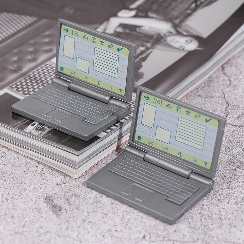Cute Simulation 1:12 Mini Laptop Computer Dollhouse Miniature Crafts Dollhouse Decoration For Doll House DIY Accessories
