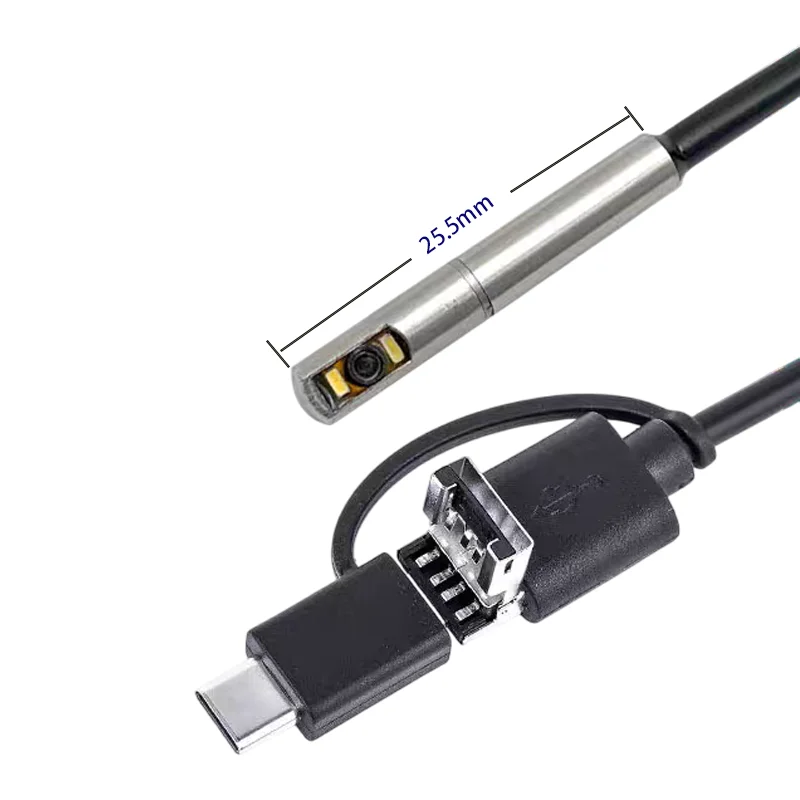 1MP 4mm FOV140° Side View Wide Angle Endoscope Camera for Pipe Inner Wall Inspection USB 3 in 1 Industrial Endoscope Probe