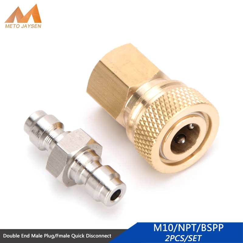 

2pcs Double-End Plug Quick Disconnects Connector 8mm M8x1 Quick Release Couplings Air Refilling Fittings Socket Air Pumps Parts