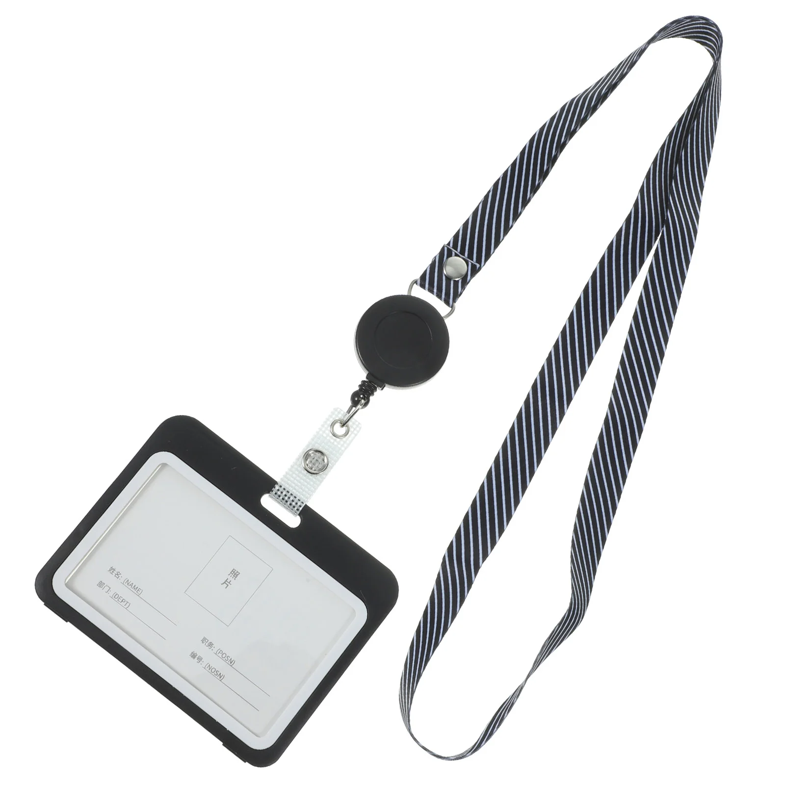 

2 Pcs Clip Badge Easy to Pull Telescopic Hanging Transparent Cards Covers Kutuzov Mikaberidze Pvc Horizontal Holders Sleeve