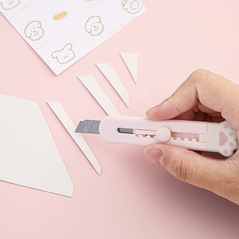 المحمولة البسيطة القط مخلب سكّين متعدّد الاستخدامات الإبداعية Kawaii مريحة حساب اليد ورقة قطع أداة طالب القرطاسية لوازم الفن #3