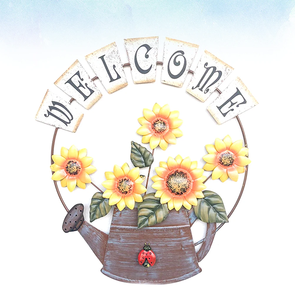 

Sunflower Quality Wall Iron Craft Sunflower Welcome Pendant Craft Welcome Pendant Wall Decor Hanging nament Gifts