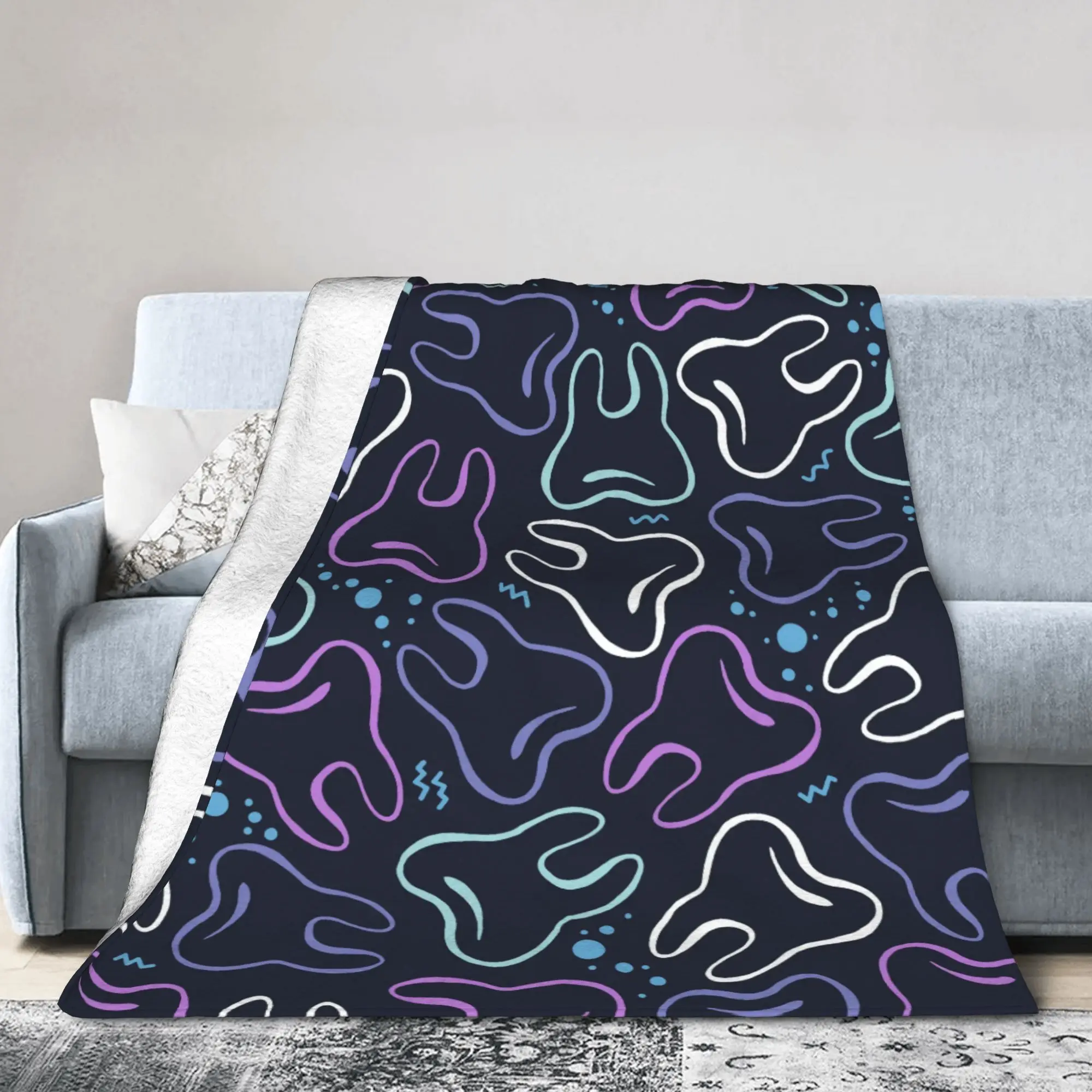 Custom 3D Printed Dental Tooth Pattern Blankets Breathable Soft Flannel Autumn  Throw Blanket for Sofa Office Bedroom