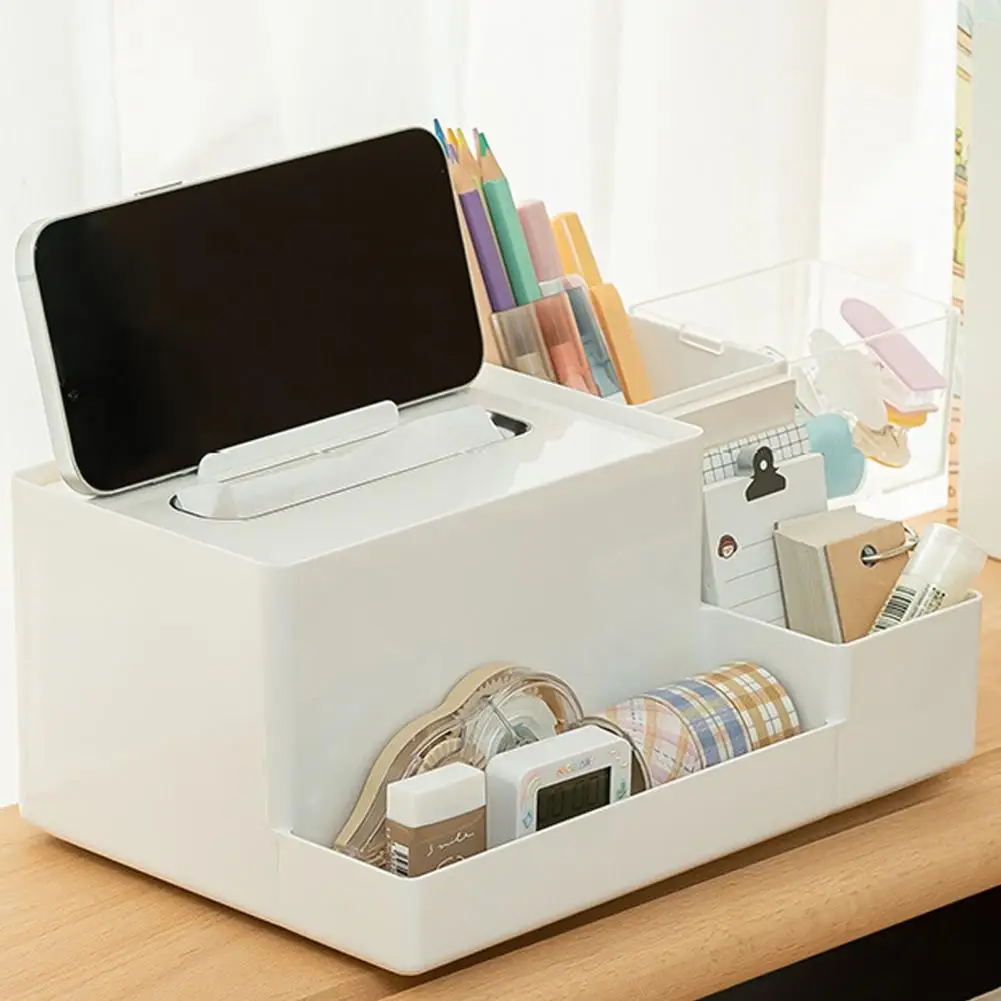 กล่องเก็บของทันสมัยโซลูชันการจัดเก็บเดสก์ท็อปกล่องกระดาษทิชชูทรงสี่เหลี่ยมดีไซน์ไม่ลื่นอเนกประสงค์สำหรับเครื่องจ่าย