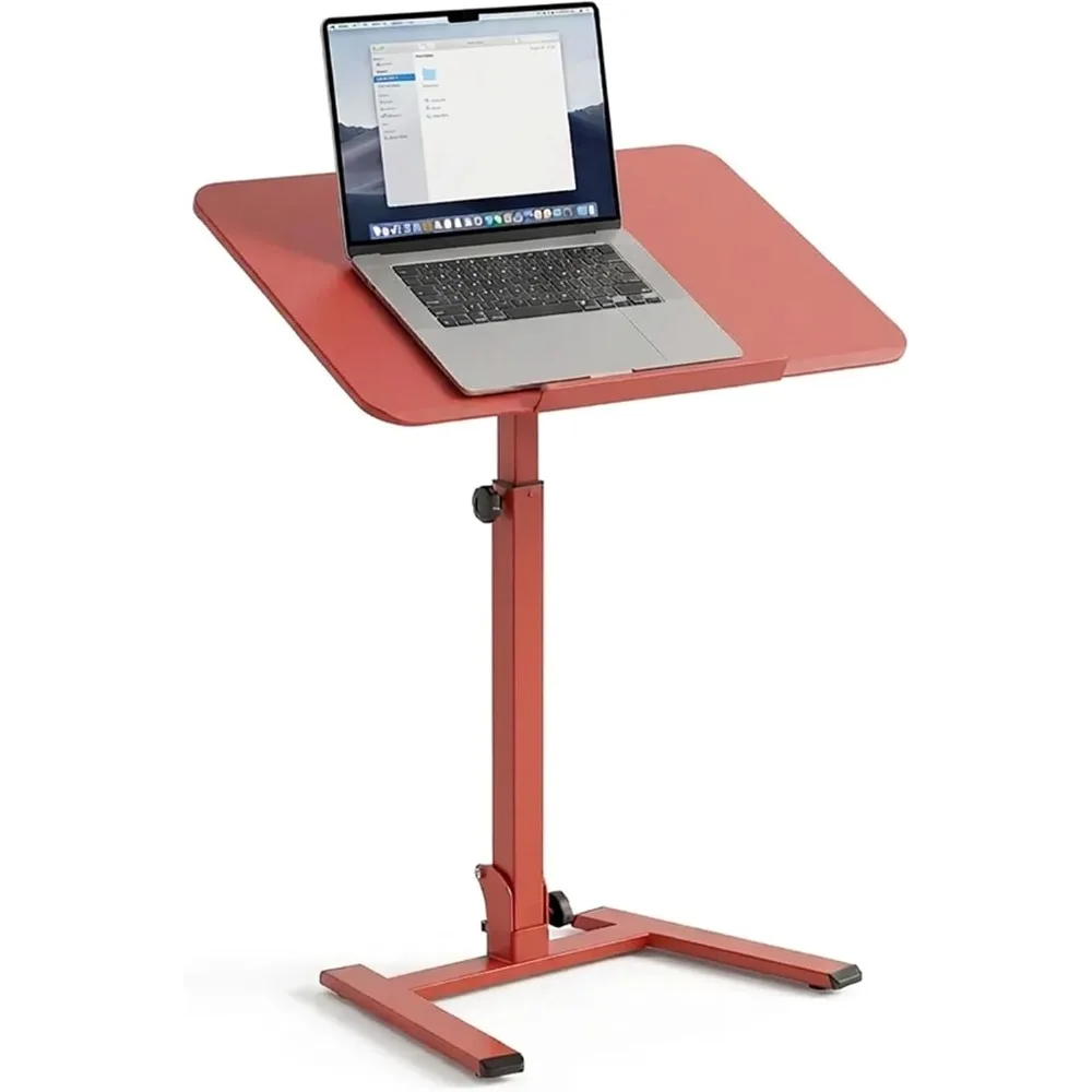 MUSSO D7 Rolling Foldable Desk,Height Adjustable,Without Assembly Red