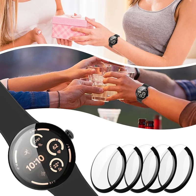 

3 шт. 3D защитная пленка с изогнутыми краями для Google Pixel Watch 3, 45 мм, 41 мм, умные часы, мягкая защитная пленка с полным покрытием