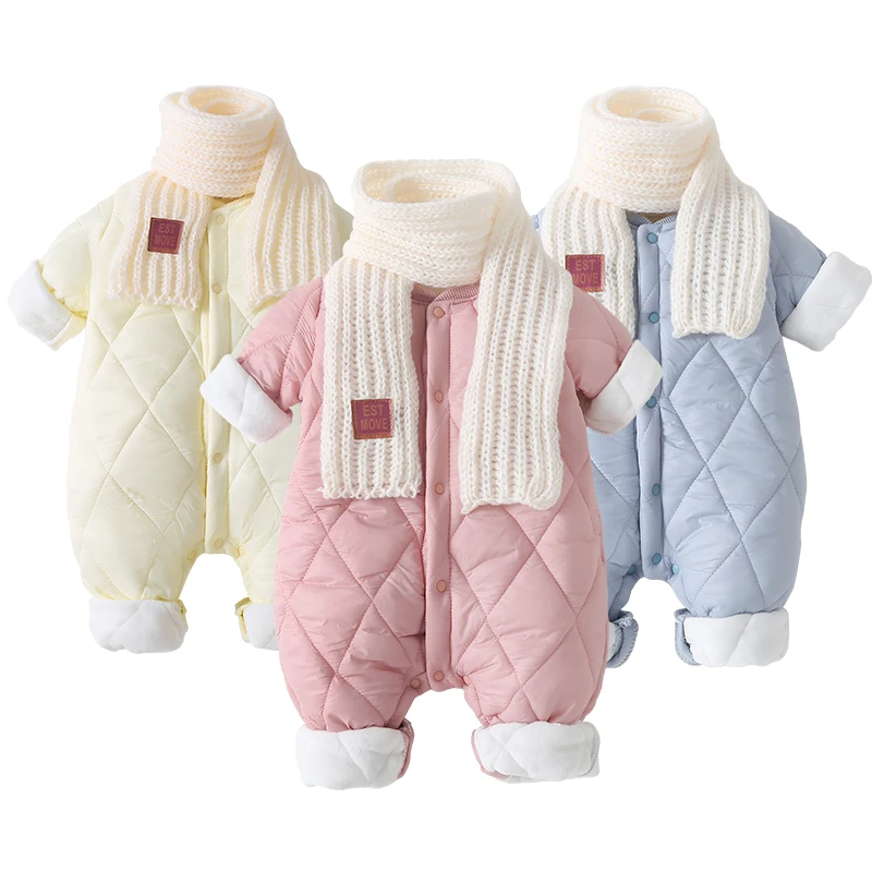 Winter Baby Girl Romper Thicken Warm Infant Overalls Kid Boy Jumpsuit Clothes Toddler Outerwear Coats Newborn Snowsuit A1132