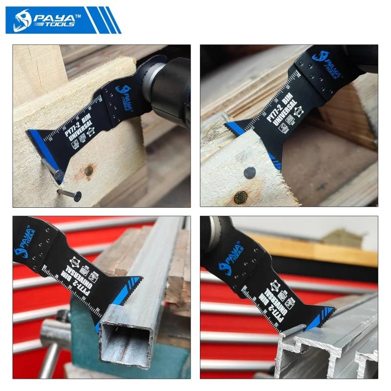 شفرات منشار متأرجحة ذات أسنان ملفوفة ثنائية المعدن عالمية، أداة تنظيف متعددة المهام سريعة الإصدار