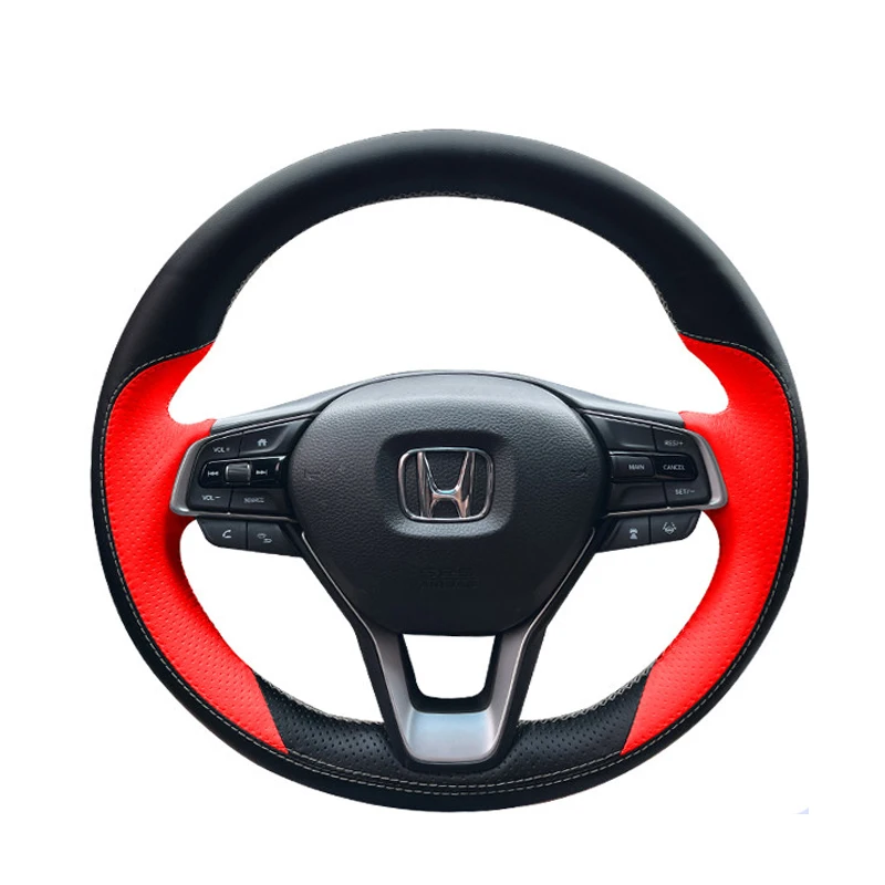 For Honda Accord 10 2018-2022 Odyssey 2021-2026 City 2023-2025 Manual Sewing Car Steering Wheel Covers Braid Customized Leather
