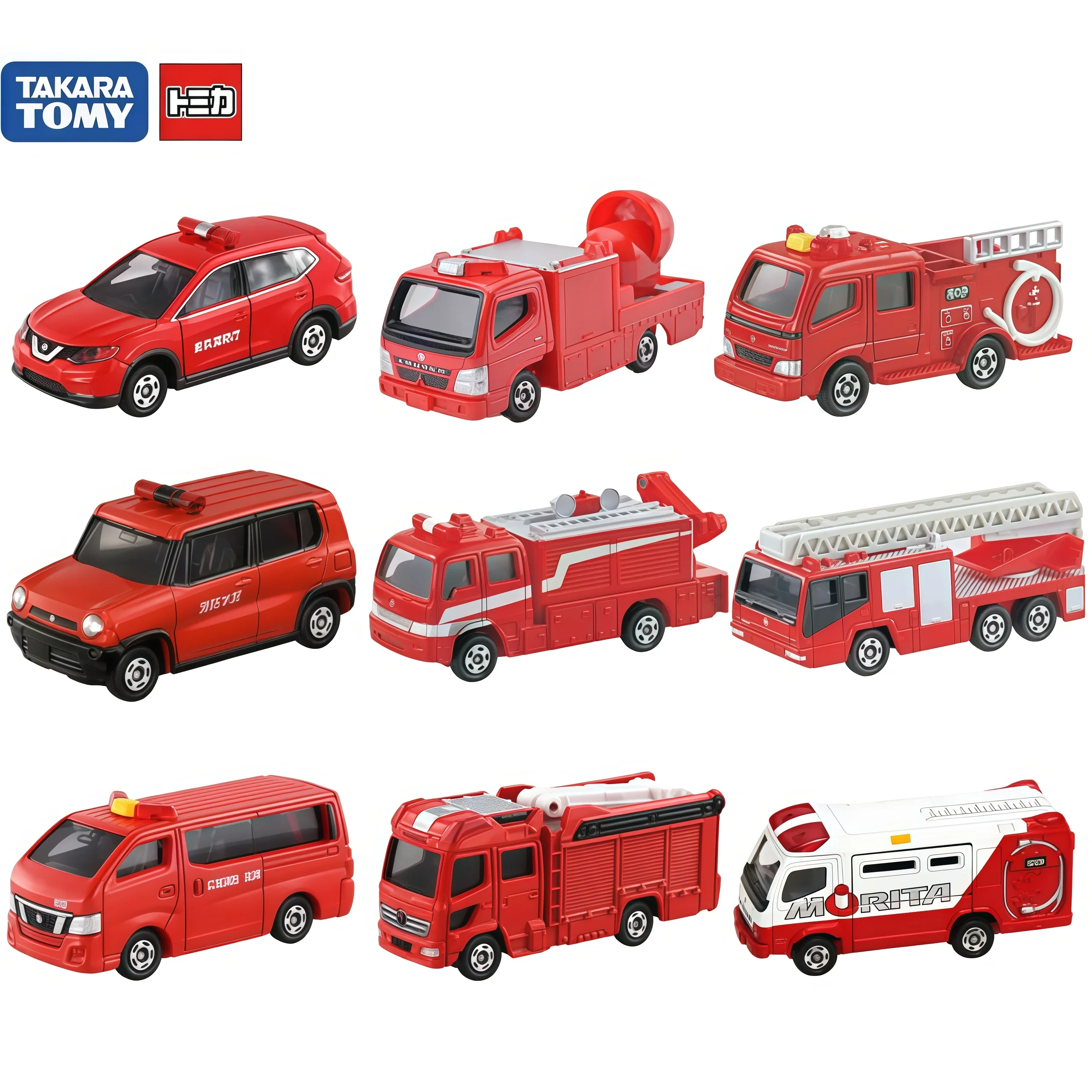 HOT Takara Tomy Tomica Assorted Fire Engine Diecast Car Model Emergency Rescue Vehicle Hobby Collectible Desktop Ornament Gift