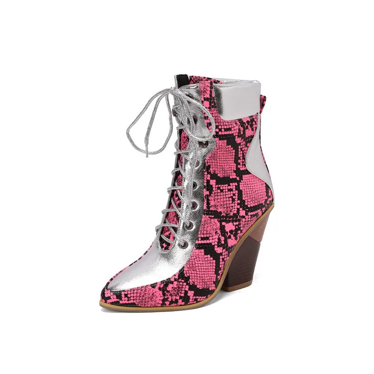 المرأة اللون حجب نغمتين الجلود حذاء من الجلد الدانتيل متابعة التفاصيل كتلة كعب أنيق منفعل تصميم لأزياء الشارع الحضرية غير رسمية