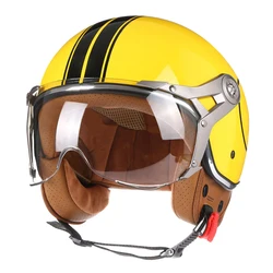 3/4 Open Face Motorcycle Helmet Men Women Retro Chopper Vintage Casque Capacete De Moto DOT Approved ECE Scooter Motorbike casco