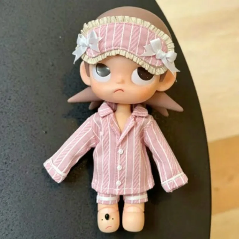 Striped Pajama Set Sleepwear Outfit For ZSIGA Doll 1/6 Scale BJD Doll Mini Top Shorts Eye Mask Doll Dress Up Accessories