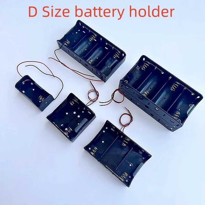 DIY Battery Holder 1/2/3/4/8 Slots D Size  Battery Holder Cell with Wires Durable Battery Holder Case Rechargeable Battery Case