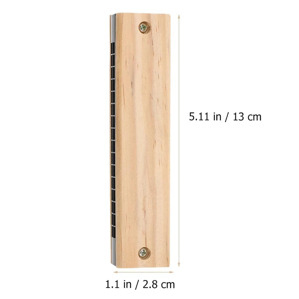 Harmonica Wooden 16 Holes Key Harmonica Mouth Organ Musical Wind Instrument for woodwind Instruments Harmonica