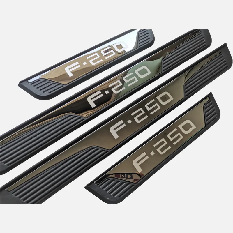 For Ford F-250 F-350 F250 F350 2020-2026 Car Door Sill Plate Plastic Protection Sticker Cover Styling Side Step Trim Accessories