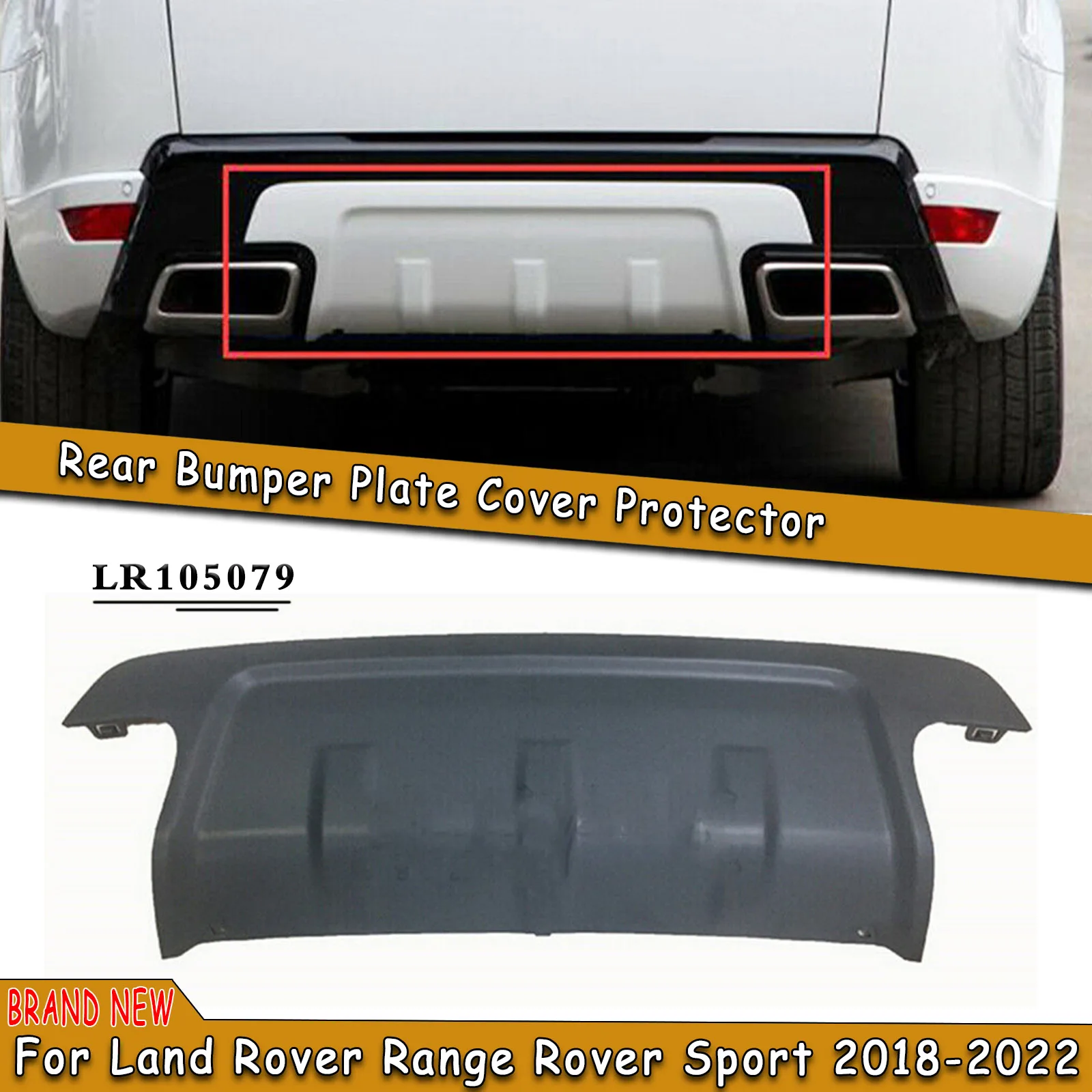 Rear Bumper Diffuser Tow Lip Unpainted Replacement Hook Guard Plate Auto Part For Land Rover Range Rover Sport 2018-2022