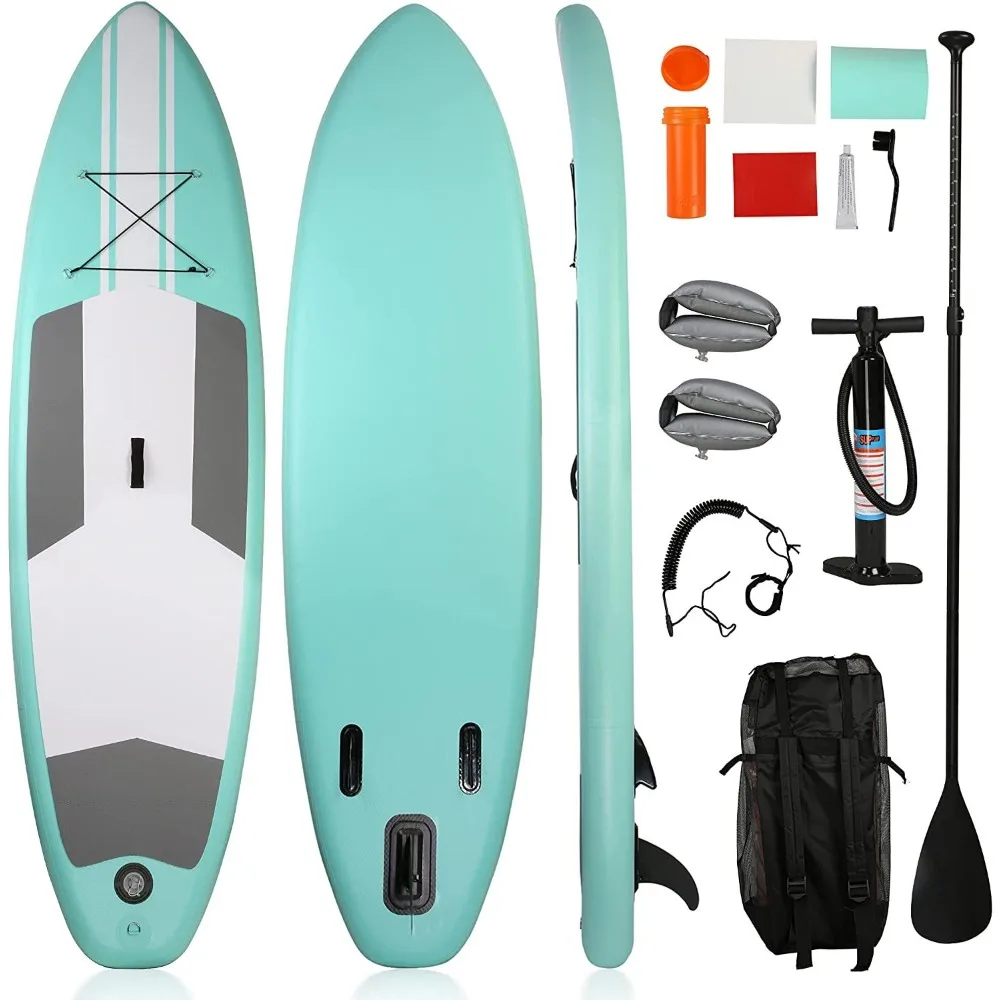 

10' Inflatable Adjustable Stand Up Paddle Board ,W/SUP Accessories Backpack Double Action Hand Pump Repair Kit for Youth & Adult