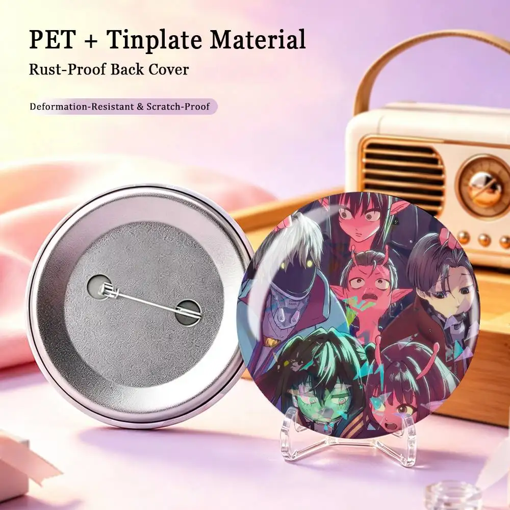 Cute CP Anime M-Milky S-Subway Badges Creative Tinplate Round Button PinsBrooch Badge Clothes Backpack Custom