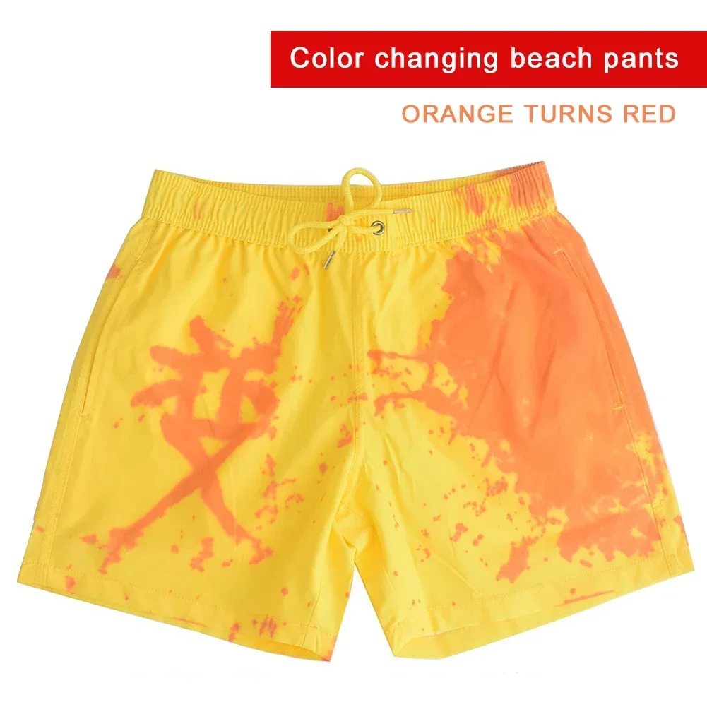 Calção de praia masculina colorida, calção de banho, maiô, banho seco rápido curto, calça fria de gelo, verão