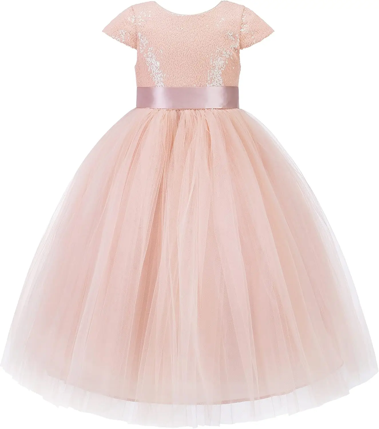 Kapmouwtjes Pailletten Bloemenmeisjesjurk Peuter Meisjes Jurk Glitter Bruiloft Bloemenmeisjesjurk Kinderfeestkleding