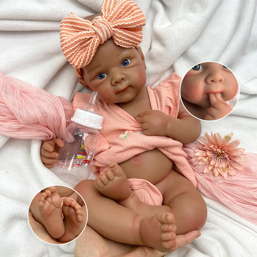 50cm Cała z Silikonu Realistyczna Lalka Reborn Dziewczynka z Realistycznymi Detalami, Otwierająca Usta, Noworodek, Prezent Uspokajający i Wyrażający Miłość