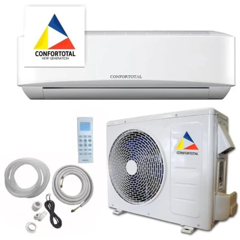 Confortotal 12000 BTU Mini aire acondicionado dividido y bomba de calor 110V sin conducto, 1 tonelada, con WIFI Compatible con Alexa
