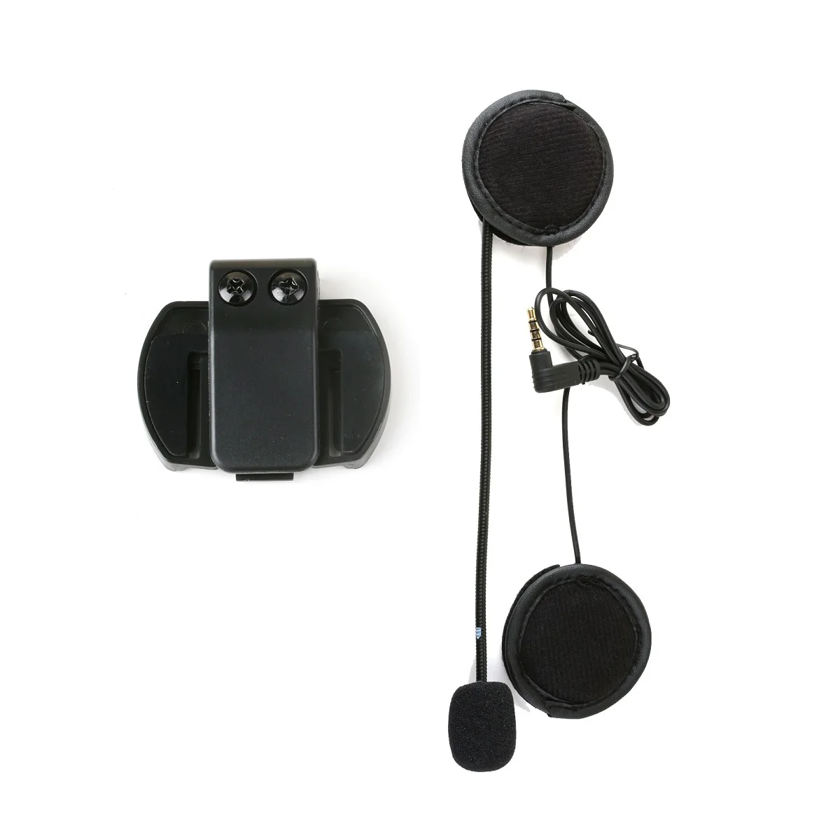 EJEAS 3.5mm Audio Plug Microphone Speaker Headset And Helmet Intercom Clip for V4 V6 Motorcycle Interphone + Metal Sheet