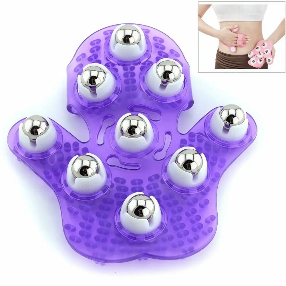 

Palm Shaped Massage Glove with 9 Metal Roller Acupoint Massage Body Massager 360-degree Relieve Fatigue Massage Brush
