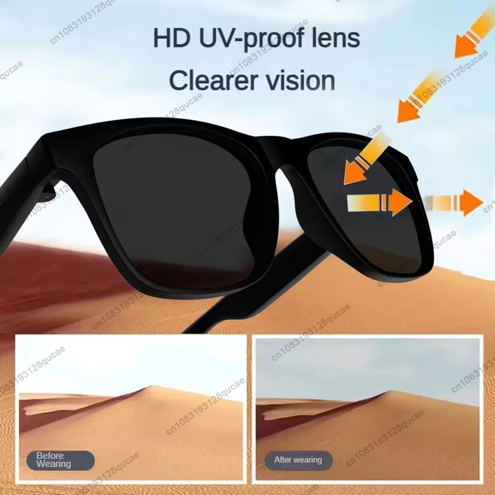New Men's Smart Glasses Women's Bluetooth Glasses Voice Calling Control Music UV Polarized Sunglasses Headphone Glasses Man 2026