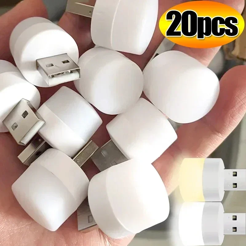 20/1ชิ้นไฟไฟ LED กลางคืนขนาดเล็กแบบพกพา USB ปลั๊กอิน pelindung Mata อ่านหนังสือไฟคอมพิวเตอร์มือถือปลั๊กอิน lampu tidur