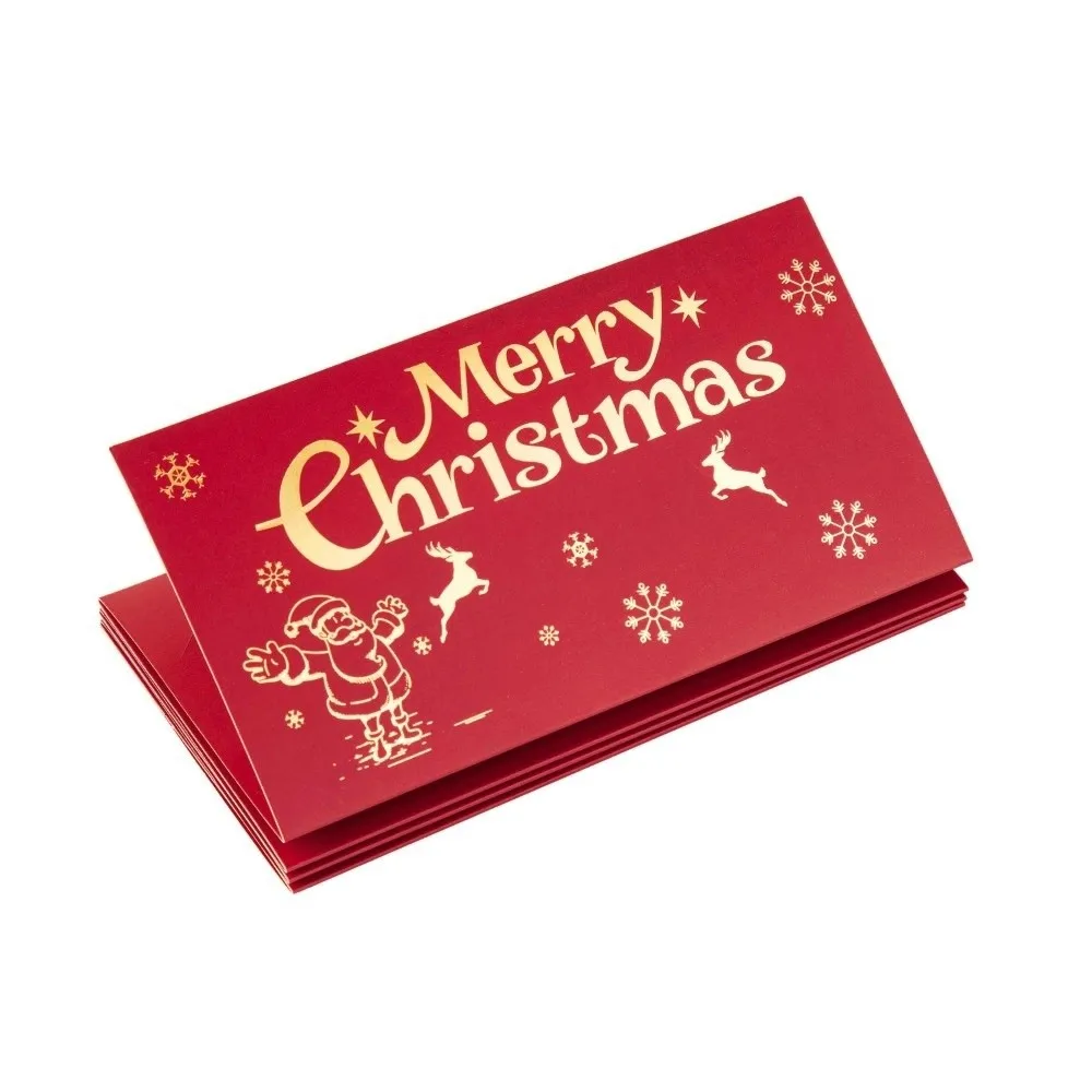 

2 Set Santa Claus Christmas Money Card Envelope Red 6 Card Positions Folding Banknote Card Navidad Lucky
