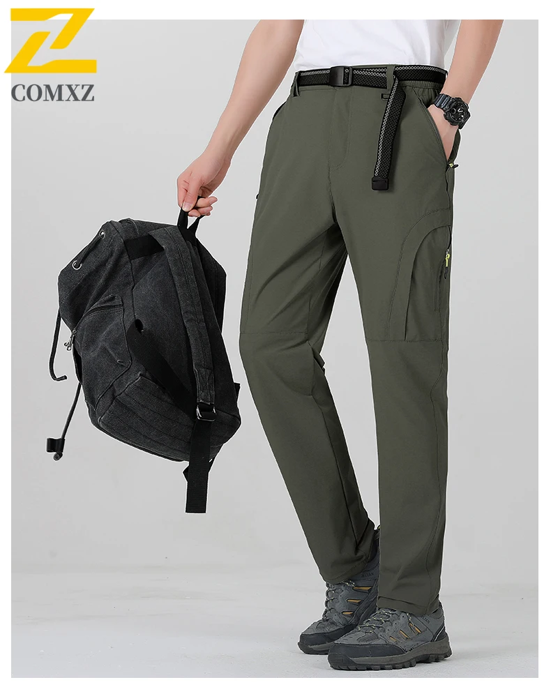 

Men's Casual Pants Quick Drying Breathable Sweat Absorbing Waterproof Wear-resistant Hiking Pants Fishing Camping Casual Pants