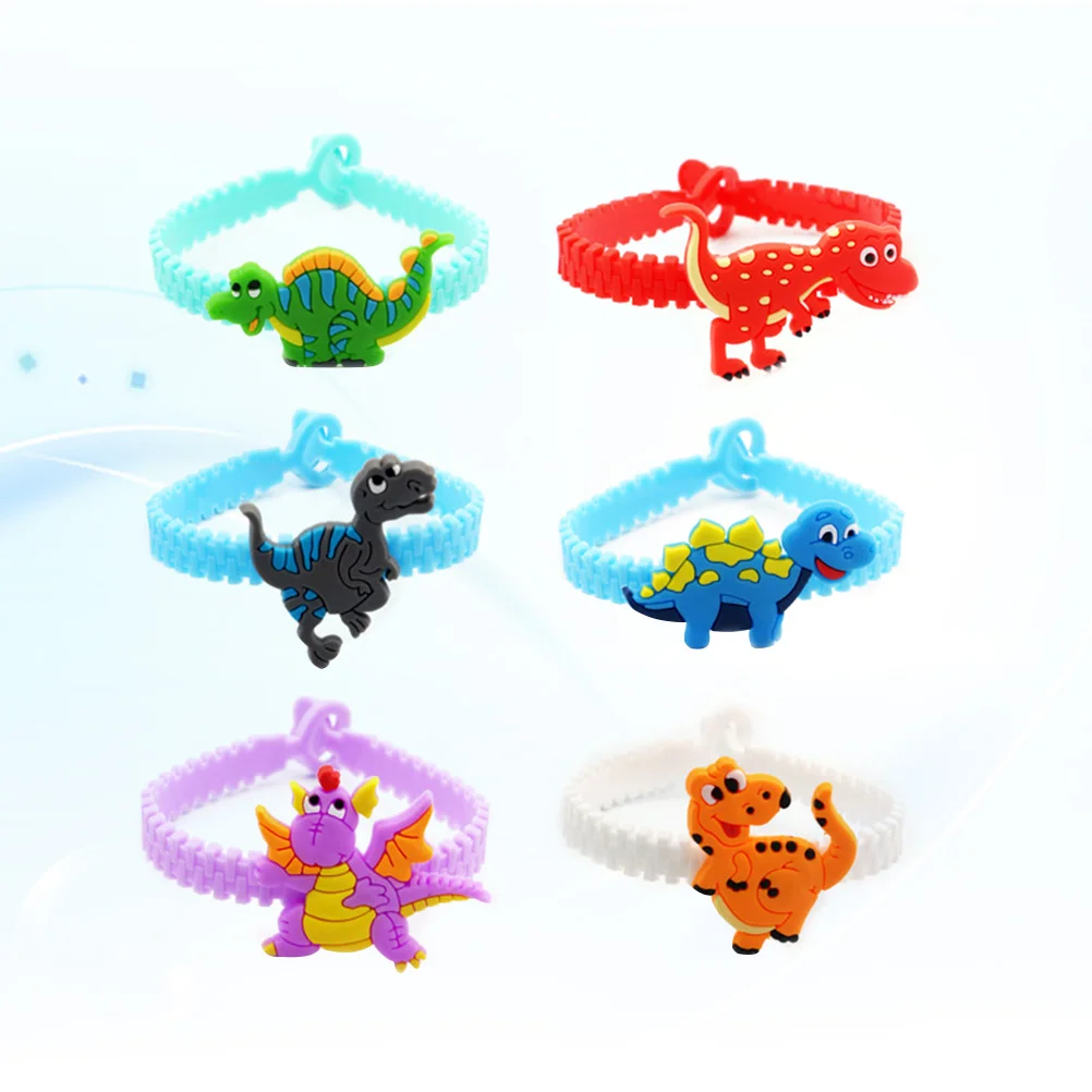 

12 Pcs PVC Dinosaur Bracelet Girl Gifts Kids Colored Wristbands Bracelets Child